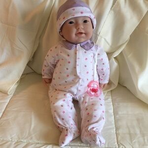Baby Doll - LaBaby 20” Body, Pink and white flower jumper set - Pre-Owned